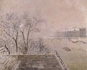 The Louvre under snow Camille Pissarro